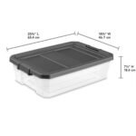 Sterilite 40 Quart Plastic Storage Bin Tote & Latch Lid, 6 Pack, Gray - Image 3