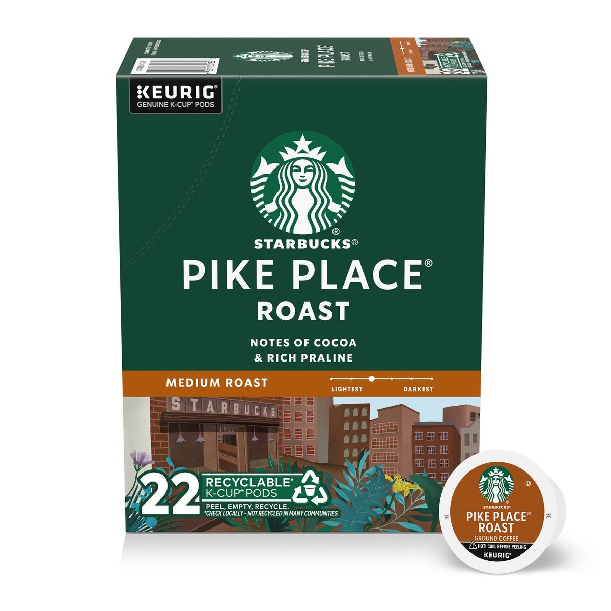 GUEST_73d880f0-f6d0-45c6-98cc-2470259c7592.jpg Starbucks K-Cup Pikes Place Medium Roast Keurig Coffee Pods - 22ct - Image 1