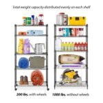 Whitmor Supreme 5 Tier Cart Silver: Portable Storage & Organization, Compatible with 13" Cube System, Decorative Bins - Image 5