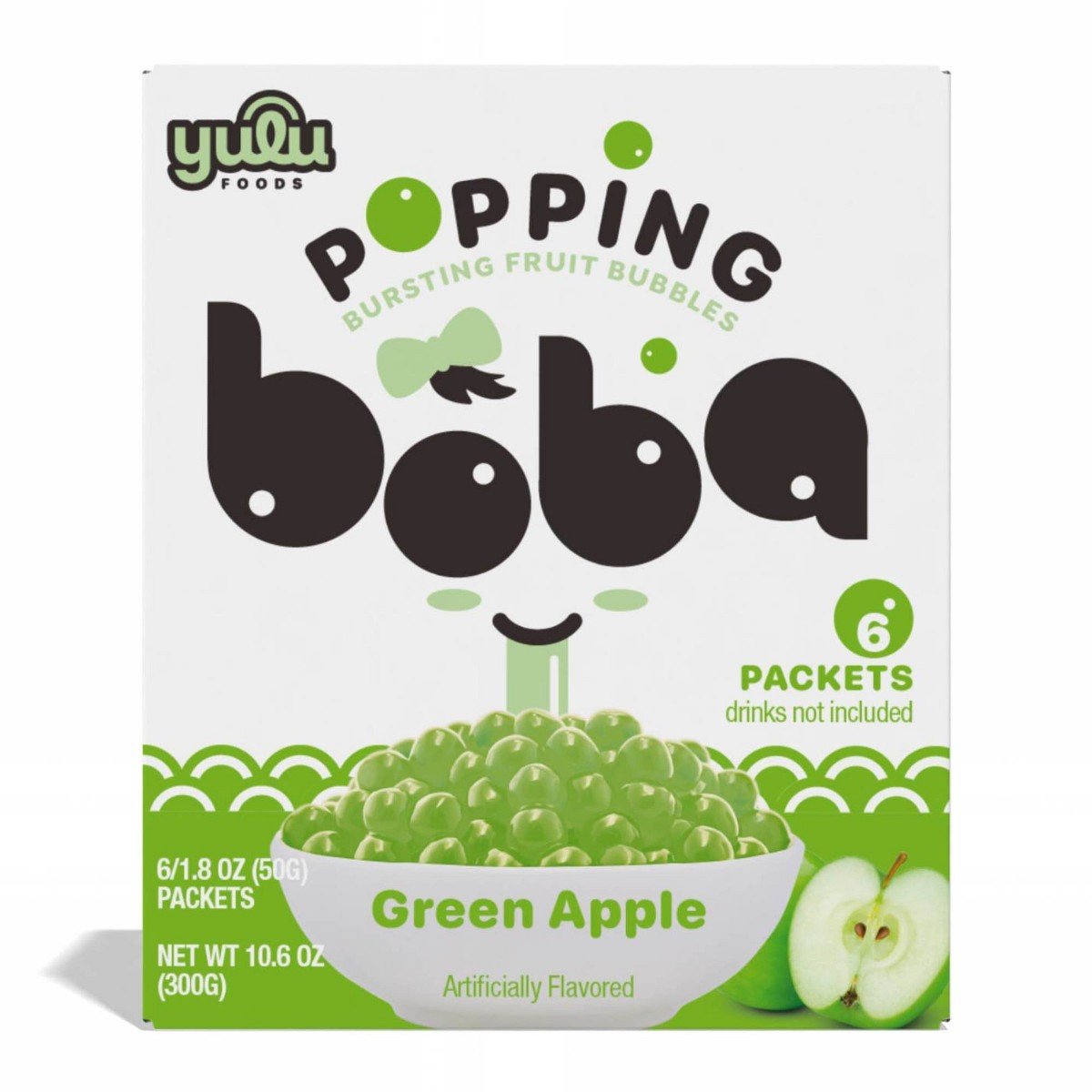GUEST_74fef1f3-31ee-4ffe-9eb1-9c4a114a8b62.jpg YULU Popping Bursting Green Apple Flavored Boba Fruit Bubbles For Boba Tea - 10.6oz/6ct - Image 1