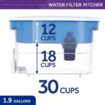 PUR 30 Cup Water Dispenser Filtration System Blue/White: BPA-Free, Filters Chlorine & Mercury, 40-Day Filter Life - Image 6