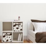 Sweet Jojo Designs Fabric Storage Bins Set Wild West Cow Print Ivory and Brown - Image 3