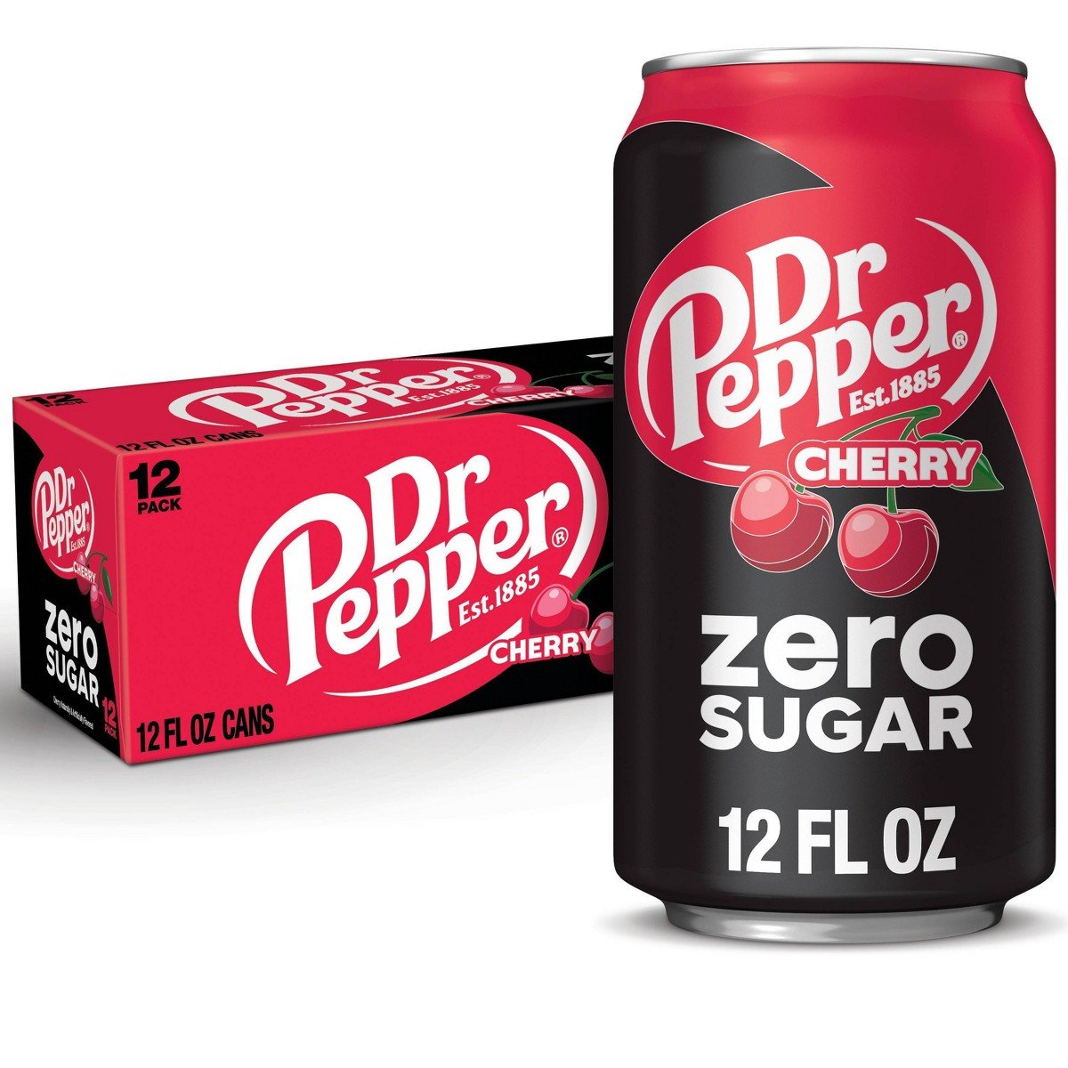 GUEST_766b988a-614b-40e2-930f-ad3f898167e4.jpg Dr Pepper Zero Sugar Cherry Soda - 12pk/12 fl oz Cans: Caffeinated - Image 1