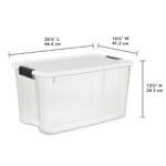 Sterilite 70 Qt Ultra Latch Box, Stackable Storage Bin with Lid, Plastic Container with Heavy Duty Latches to Organize, Clear and White Lid, 8-Pack - Image 3