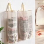 Alilang 2 Pack Hanging Storage Bags Vertical Organizer Socks Storage for Closet Door Wall Space Saving, White-S - Image 2