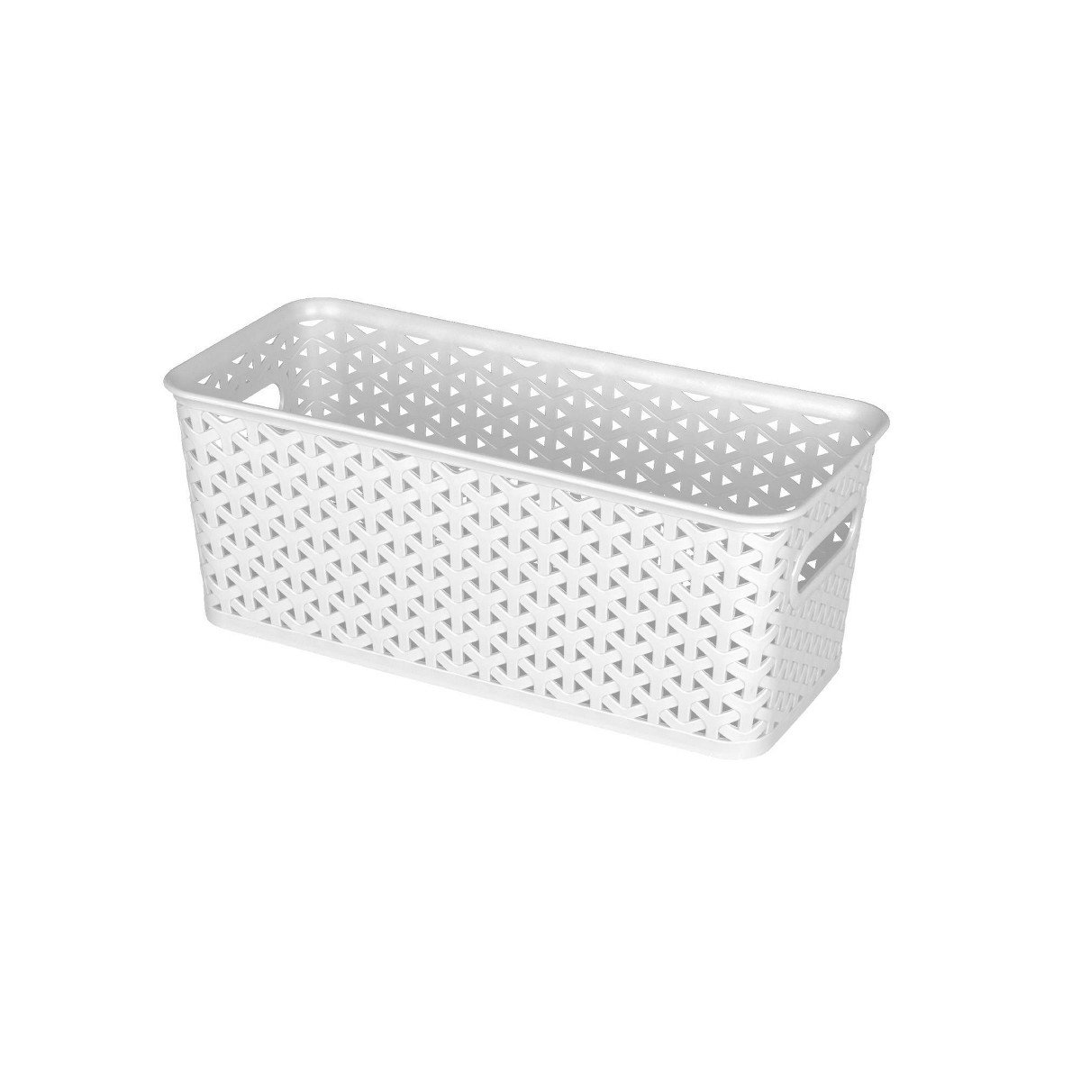 GUEST_77cf8f1f-8e08-4c47-8efe-8c62f6151b44.jpg Y-Weave Half Medium Decorative Storage Basket White - Brightroomâ„¢: Polypropylene, 5.2 Volume, 13 Inch Cube Compatible - Image 1