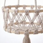 Alilang 3 Tier Macrame Hanging Storage Basket Cotton Rope Wall Organizer Boho Space Saving Storage, Light Beige - Image 2