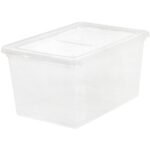 IRIS 58 Qt Plastic Storage Bin Tote Organizing Container with Latching Lid, Clear