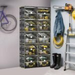 BALHAM TRADE-40 Pairs Storage box Cabinet Fast Installation Plastic with Magnetic Clear Door Enclosed Black-2Row 10Tier 13.4"D x 19.7"W x 43.5"H - Image 2
