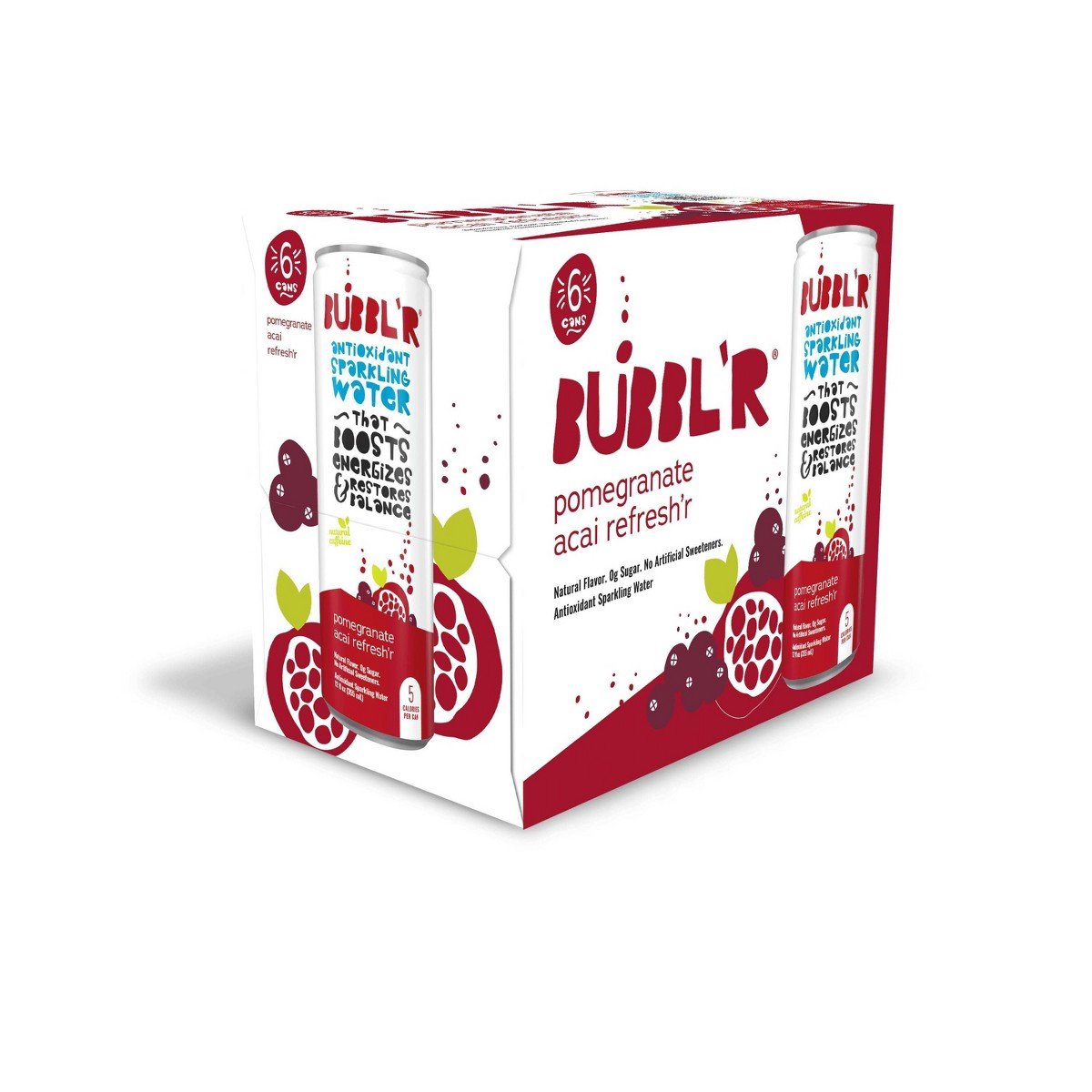 GUEST_788e679c-75e1-4944-bdde-dc01141a18ba.jpg BUBBL'R Pomegranate Acai Refresh'r Antioxidant Sparkling Water - 6pk/12 fl oz - Image 1