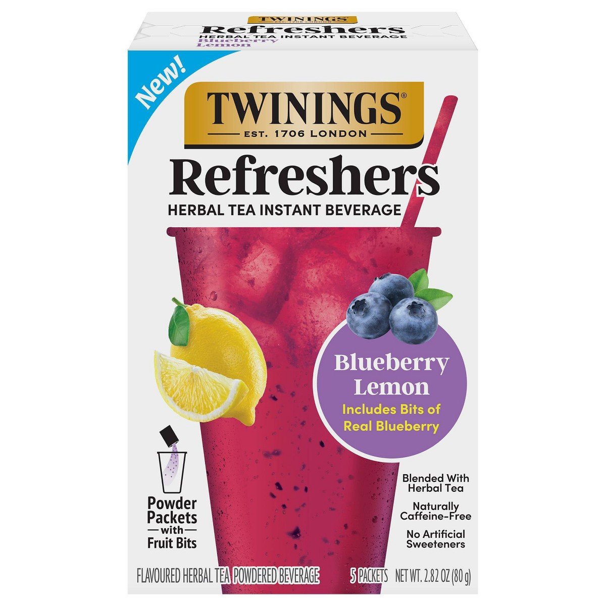 GUEST_79ae023d-1599-4cda-8092-6d584b74fd06.jpg Twinings Refreshers Blueberry Lemon Herbal Instant Tea Mix - 3oz/5ct: Non-Caffeinated - Image 1