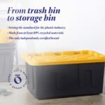 Homz Durabilt Heavy Duty 27 Gallon Plastic Organizer Storage Bin Tote (2 Pack) - Image 3