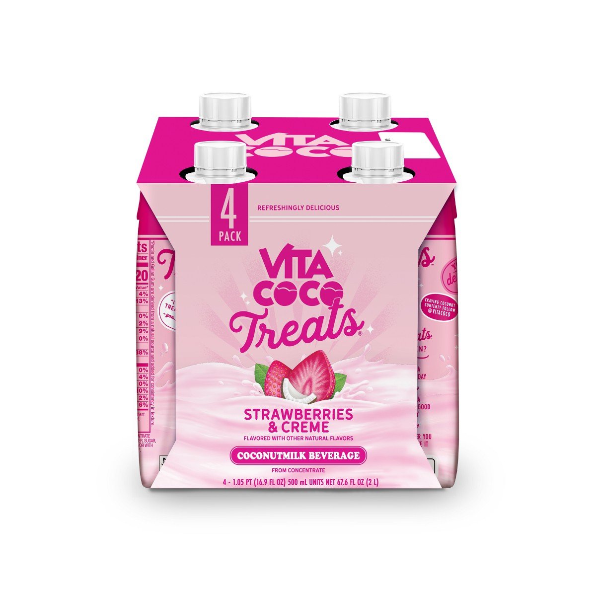 GUEST_79d640cd-29df-48dd-97c6-9a06110473ea.jpg Vita Coco Treats Strawberries & Creme Coconut Water - 4pk/67.6fl oz - Image 1