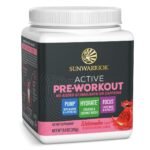 Active Pre-Workout Powder for Pump, Focus, and Hydration, No Added Stimulants or Caffeine, Watermelon Flavor, Sunwarrior, 30 servings