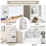 Storage Bins, Storage Organizer, 8 Pack Cotton Linen Wall Hanging Storage Bag with Waterproof Coating, Metal Grommet Hooks for Bedroom - Image 5
