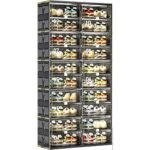 BALHAM TRADE-40 Pairs Storage box Cabinet Fast Installation Plastic with Magnetic Clear Door Enclosed Black-2Row 10Tier 13.4"D x 19.7"W x 43.5"H