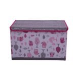 Bacati - Owls Pink/Gray Girls Cotton Storage Toy Chest - Image 2