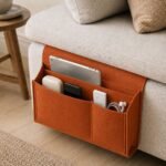 Alilang Sofa Armrest Organizer with Multiple Pockets Couch Remote Control Storage Caddy - Brown - Image 2