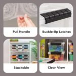 IRIS 6 Qt Stackable Plastic Storage Bins with Lids, 10Pk - Image 4
