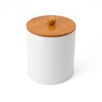 Small Metal and Wood Canister Cream - Bullseye's Playground™ - Image 2