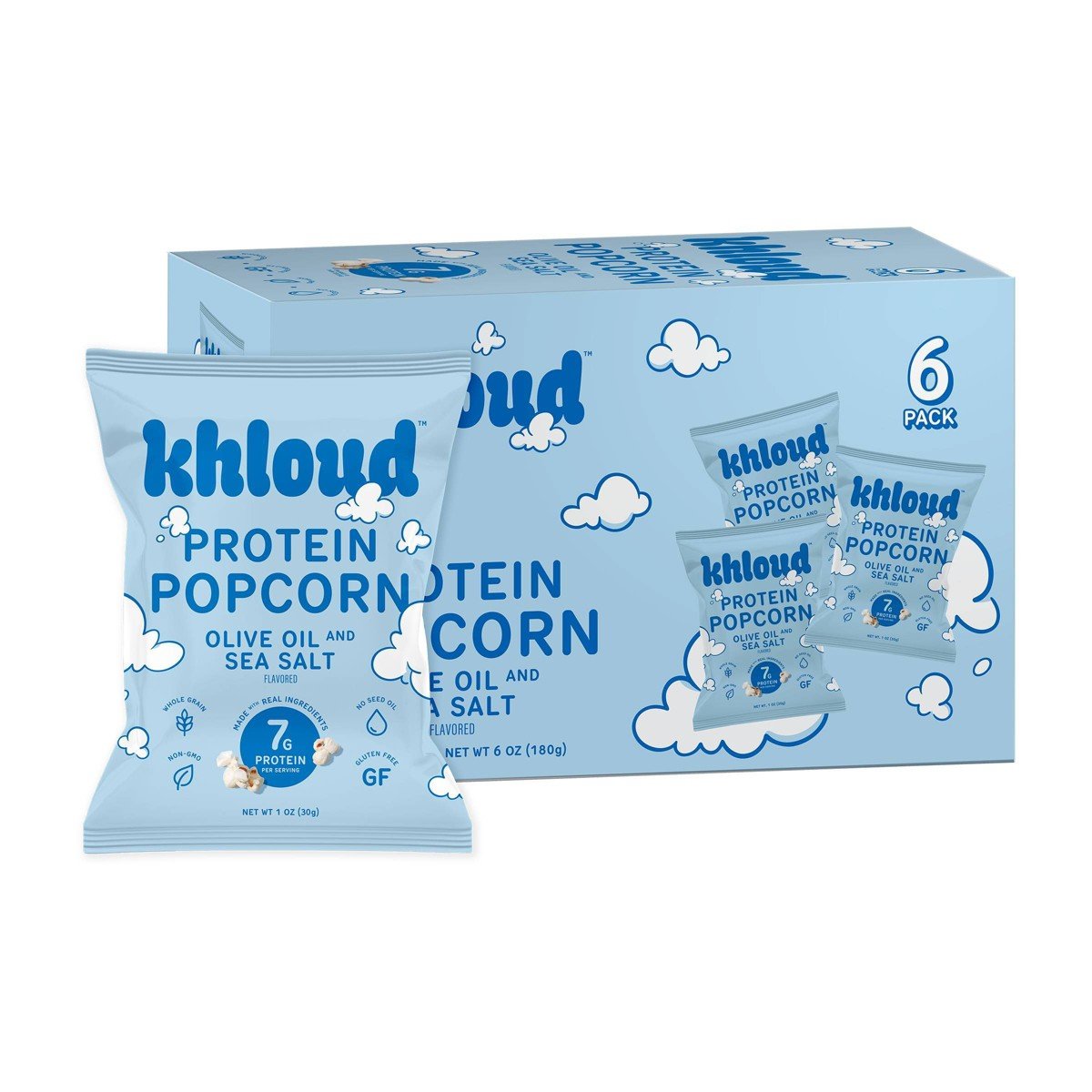GUEST_7d2d29b7-5e36-484e-b163-3793a151b598.jpg Khloud Olive Oil Sea Salt Protein Popcorn Multipack - 6oz/6ct - Image 1