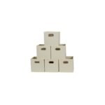 Household Essentials Fabric Decorative Storage Bins 6 Piece Set, Natural