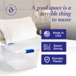 Homz 66 Qt Multipurpose Stackable Storage Bin with Latching Lids, Clear (2 Pack) - Image 5