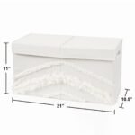 Sweet Jojo Designs Boy or Girl Gender Neutral Unisex Fabric Storage Toy Bin Bohemian Fringe Ivory - Image 4