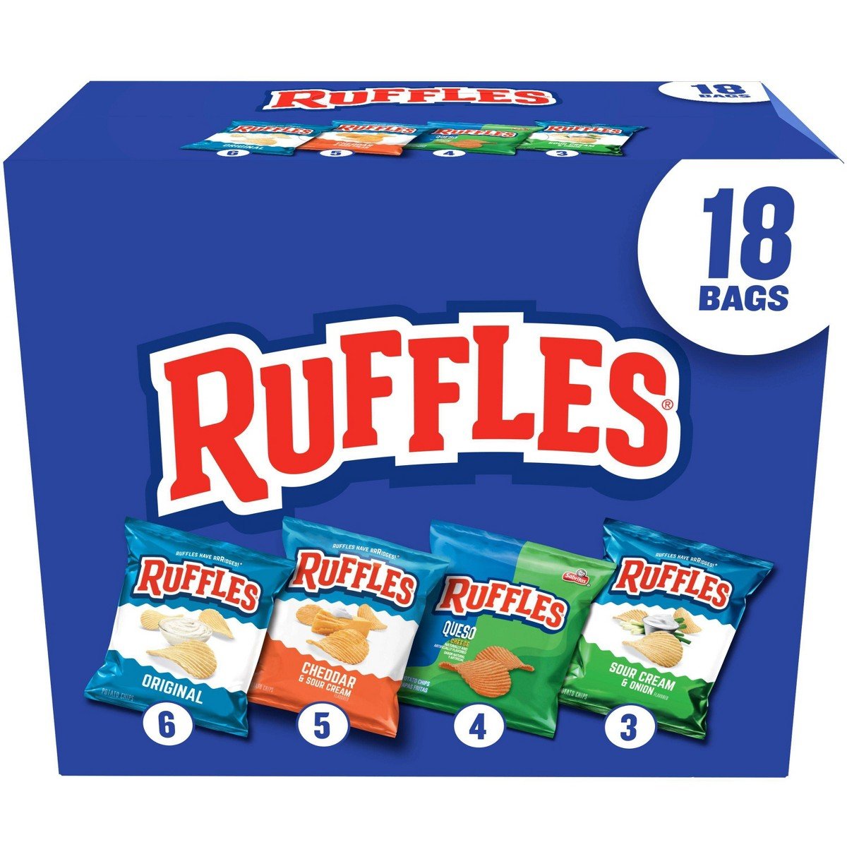 GUEST_7e70bca1-6a08-4a1a-b219-bfc87cde6cc9.jpg Frito-Lay Chips Ruffles Mix - 18oz/18ct - Image 1