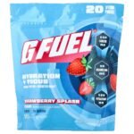 G FUEL Hydration + Focus, Electrolyte Drink Mix with Cognizin®, Strawberry Splash, 20 Stick Packs, 0.21 oz (6 g) Each