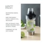 Host All in One Cocktail Shaker Set with Reamer, Bottle Opener, Strainer and Jigger Cap for Party Drinks, Picnic, Travel, Camping, Outdoor Use, 18 oz - Image 3