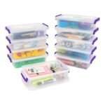 IRIS 2.7 Qt Storage Bin with Secure Buckle-up Lid, Stackable, for Stationeries, Crafts, Toys, 10Pk