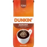 Dunkin' Hazelnut Flavored Medium Roast Ground Coffee – 12oz: Arabica Beans