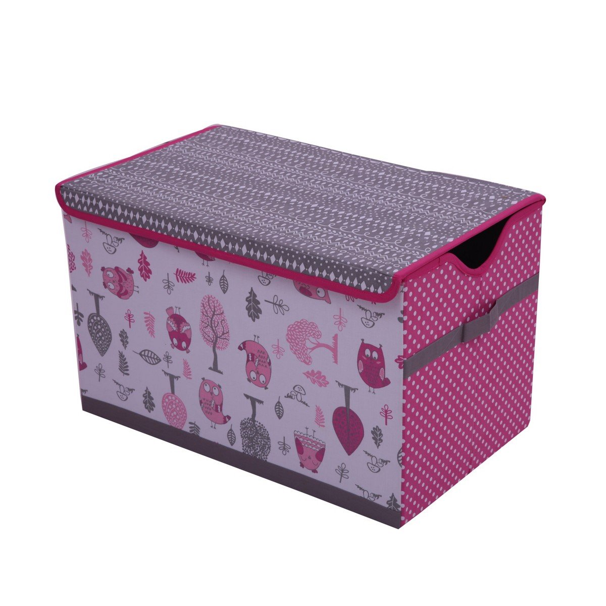 GUEST_7f1a19bf-2050-45b8-af2a-7cdc52c24b51.jpg Bacati - Owls Pink/Gray Girls Cotton Storage Toy Chest - Image 1