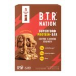 B.T.R. Nation Coffee Cashew Crunch Superfood Protein Bar - 15g Protein - 9.35oz/5ct: Gluten-Free, Vegan, No Added Sugar, Plant-Based