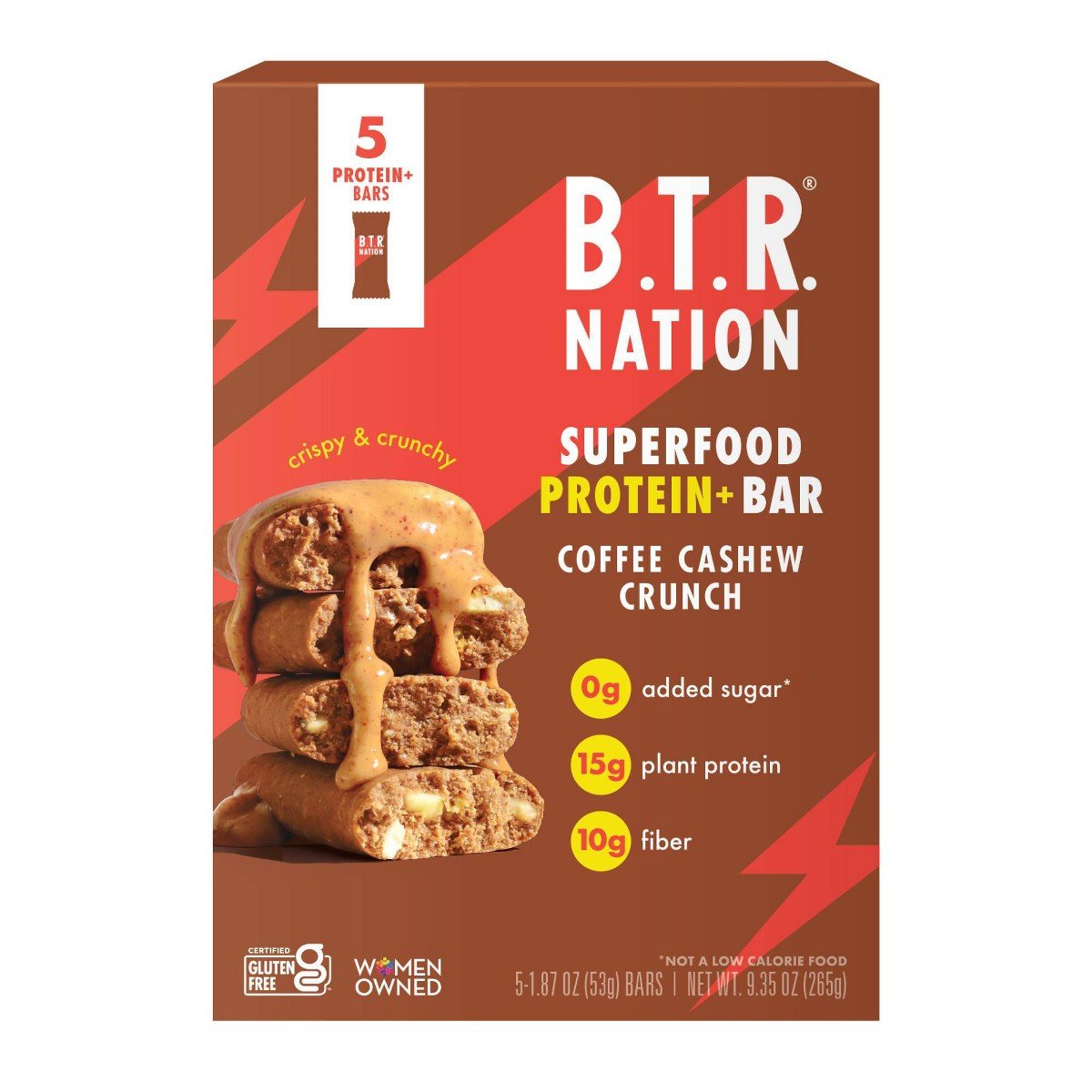 GUEST_7f555ded-ffd4-4450-b3cd-af8a2cb15855.jpg B.T.R. Nation Coffee Cashew Crunch Superfood Protein Bar - 15g Protein - 9.35oz/5ct: Gluten-Free, Vegan, No Added Sugar, Plant-Based - Image 1