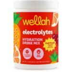 Wellah Electrolytes Powder (Fruit Punch) 50 Servings - Hydration Drink Mix, 7 Vitamins & Minerals, Zero Sugar