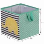 Bacati - Elephants Mint/Yellow/Gray Fabric Storage Box/Tote Small - Image 4
