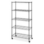 Whitmor Supreme 5 Tier Cart Silver: Portable Storage & Organization, Compatible with 13" Cube System, Decorative Bins