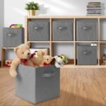 Casafield Set of 12 Collapsible Fabric Storage Cube Bins, Gray - 11" Foldable Cloth Baskets for Shelves and Cubby Organizers - Image 5