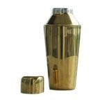 IHI Est. 1986 Gold Martini Cocktail Shaker, 6.75 Inch Stainless Steel Drink Mixer, Compact Barware for Home Bar and Entertaining