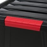 IRIS 32 Qt Stackable Plastic Storage Bins with Lids- Garage- Black, 4Pk - Image 5