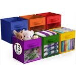 Sorbus 13 Inch 6 Pack Collapsible Fabric Storage Bins with Clear Window - for Organizing Clothes, Toys, Books, Shelves, Closets & more - Image 6