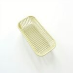 Alilang 2-Piece Rectangular Mesh Storage Basket Set with Open Grid Design 6x4x2in - Yellow