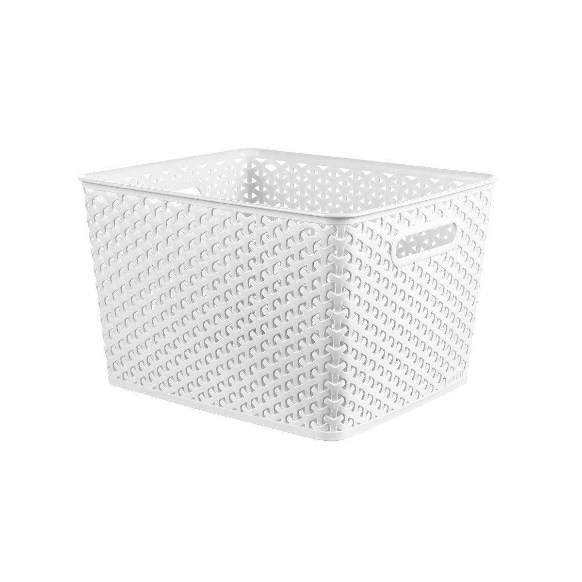 GUEST_816bab0d-ef1e-4fd0-821e-10c00833103b.jpg Large Y-Weave Decorative Storage Basket White - Brightroom Cut-Out Handles, Fits 11" Cube System - Image 1