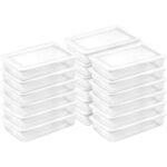 Sterilite 41 Quart Storage Box, 18 Pack, Clear Plastic Stackable Storage Bins with Snap-On Lids for Home and Office Organization