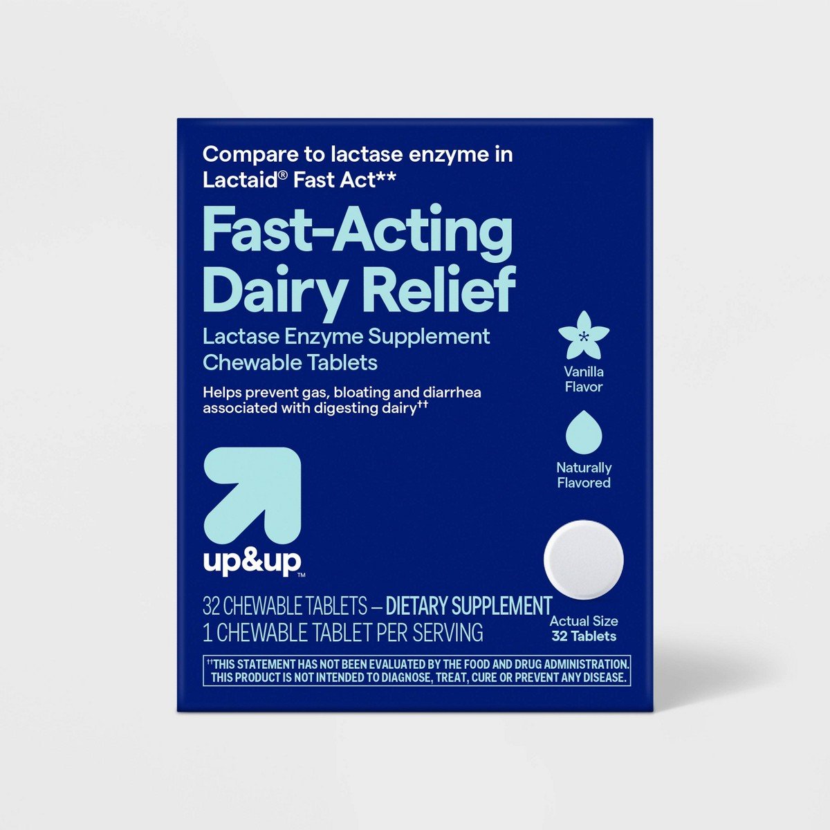 GUEST_82f8378c-af3c-468b-8be5-9f7861b242bd.jpg Fast-Acting Lactase Dairy Digestive Supplement Chewable Tablets - Vanilla - 32ct - up&up™ - Image 1