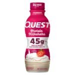 Quest 45g Protein Milkshake, Strawberry Flavored, Protein Rich, Low Sugar - 14 fl oz Bottle: Non-Caffeinated