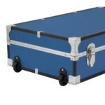 Mercury Luggage 31" Seward Under the Bed Trunk with Wheels and Lock Misty Blue: Decorative Storage Bin, MDF, No Assembly - Image 4