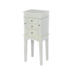 Jiallo Antique White Jewelry Armoire Cabinet Organizer